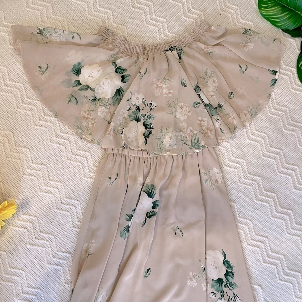Cream Floral Maxi Dress | Show Me Your MuMu Size SM - Picture 3 of 6